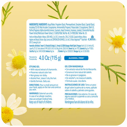 Full collection bundle of Ricitos de Oro Chamomile Hair Gel showing authentic import seal.
