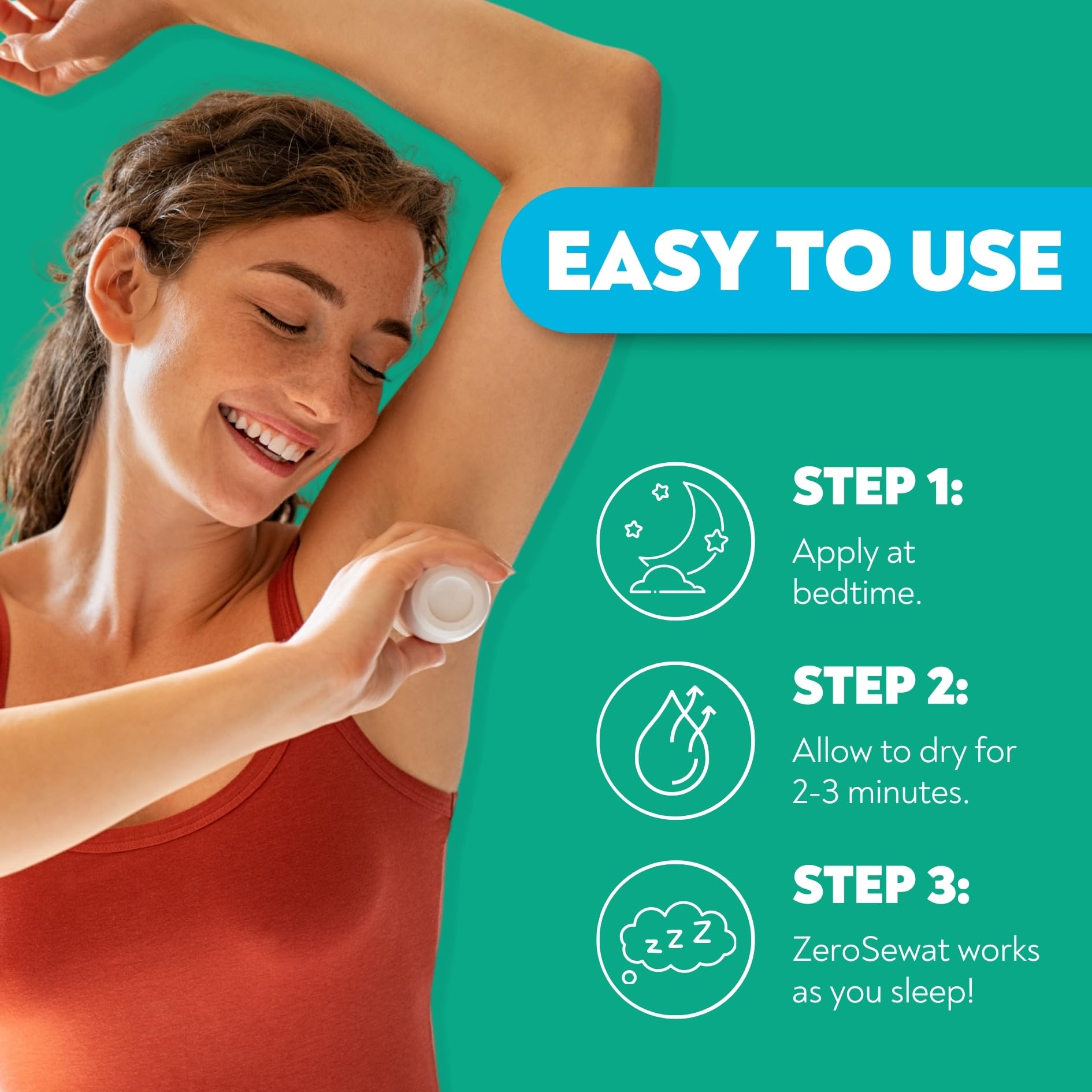 Authentic USA imported ZeroSweat clinical strength underarm wetness protection
