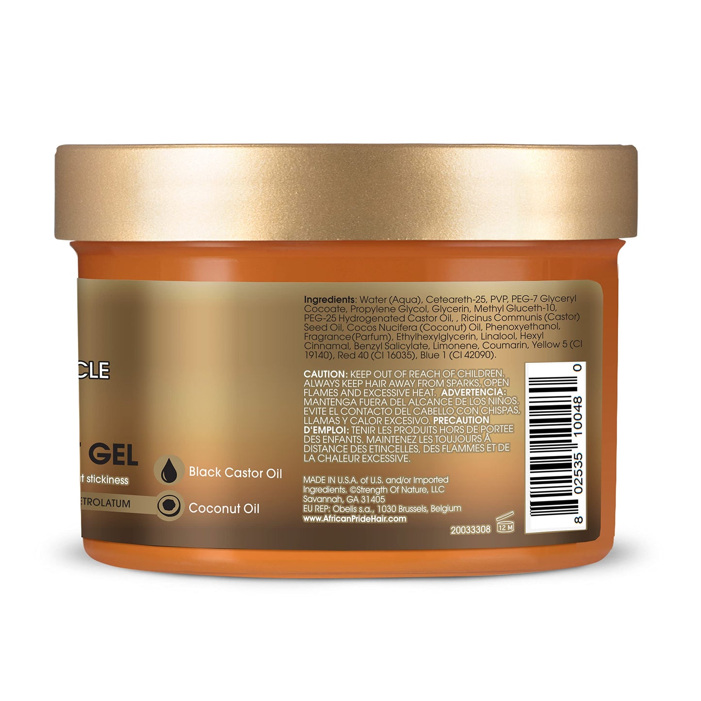 Texture shot of African Pride clear extra hold styling gel for neat dreadlock maintenance