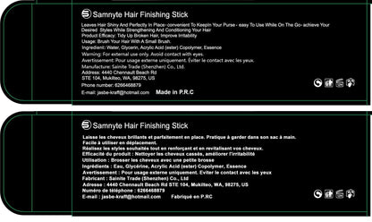Two pieces of Samnyte hair mascara sticks showing the internal grooming brush