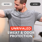 Close-up of SweatBlock packaging highlighting clinical strength sweat protection