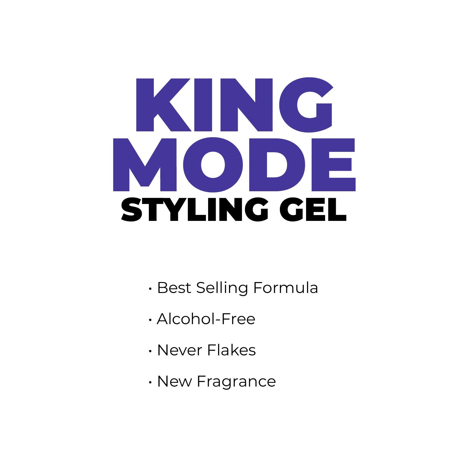 Johnny B. King Mode purple tint styling gel back panel displaying usage instructions.
