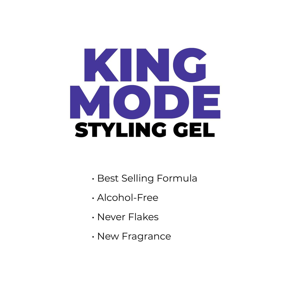 Johnny B. King Mode purple tint styling gel back panel displaying usage instructions.