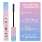 FUNAN hair finishing gel being used on broken hair near the forehead line.