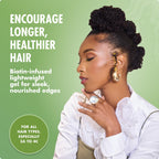 Sleek baby hairs styled with Mielle Rosemary Mint Strong Hold Gel