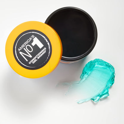 Authentic USA imported SoftSheen Let's Jam gel texture showing transparent conditioning formula