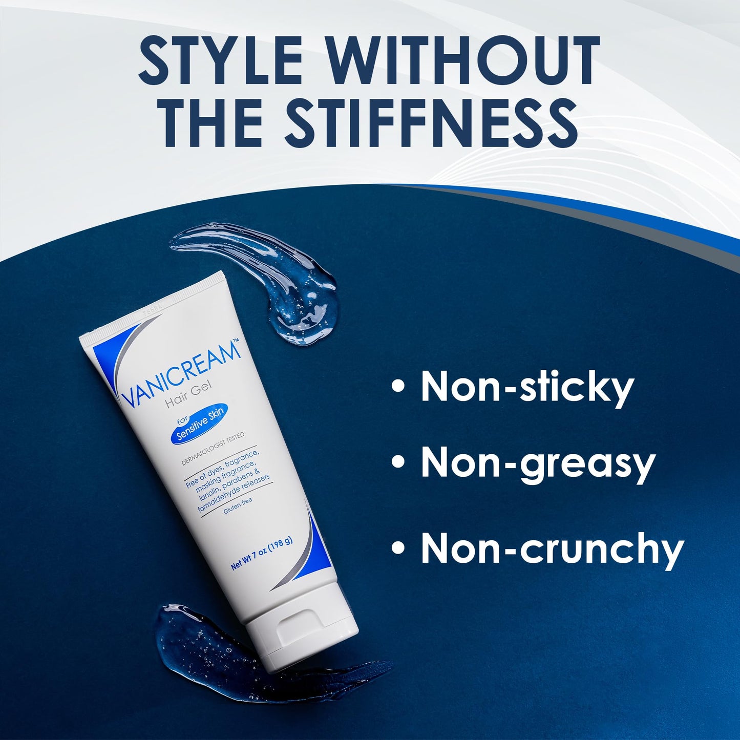 Dermatologist tested fragrance free hair gel for scalp care