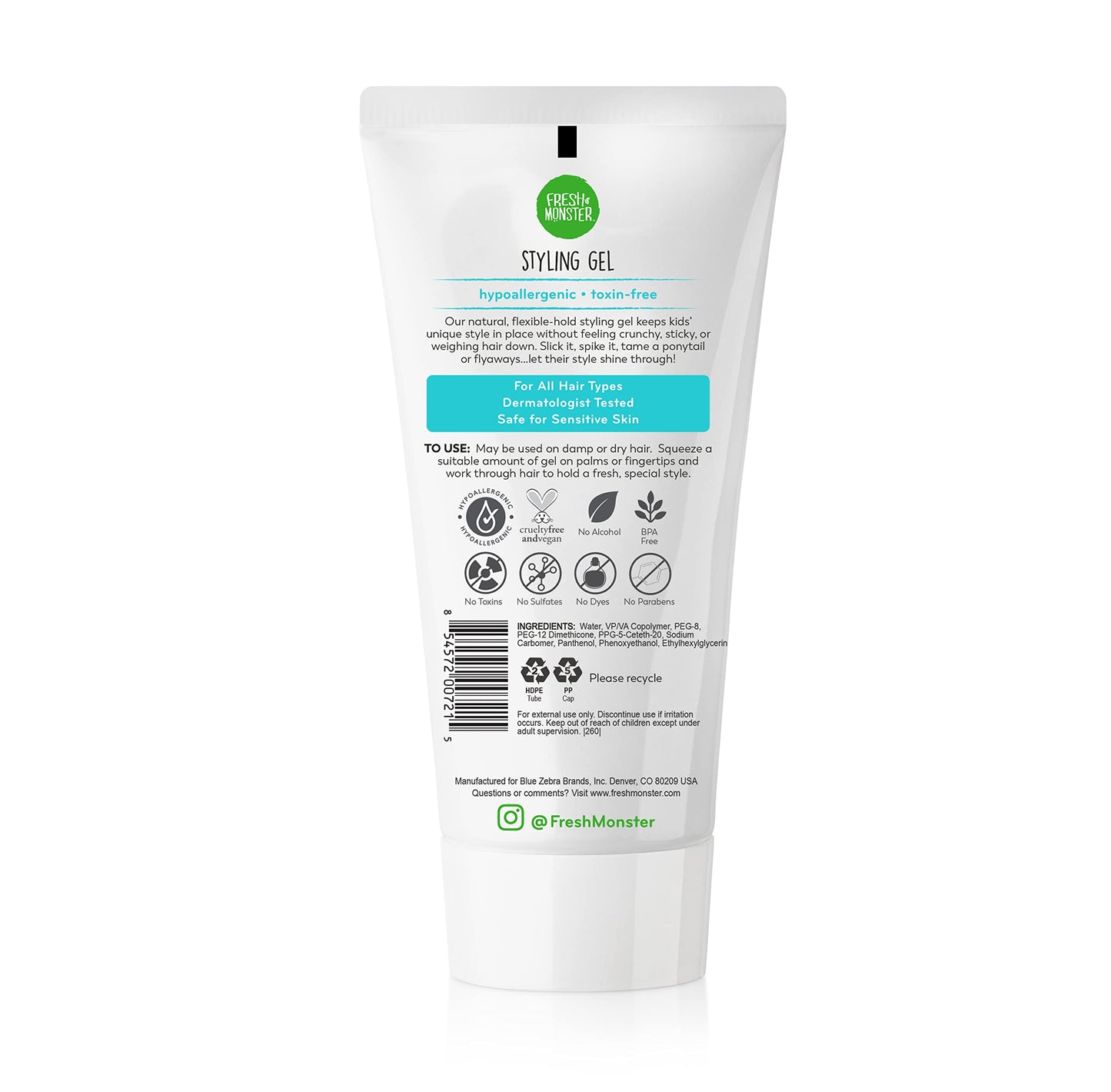 Fresh Monster natural medium hold hair gel for toddlers