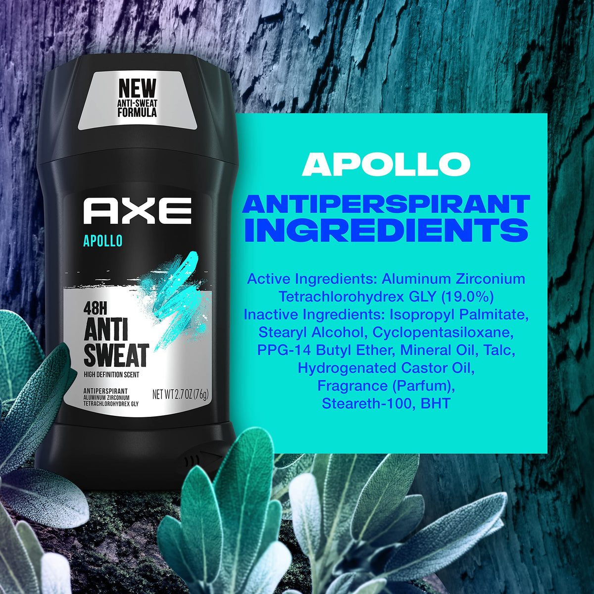 Axe Apollo antiperspirant full four pack retail presentation