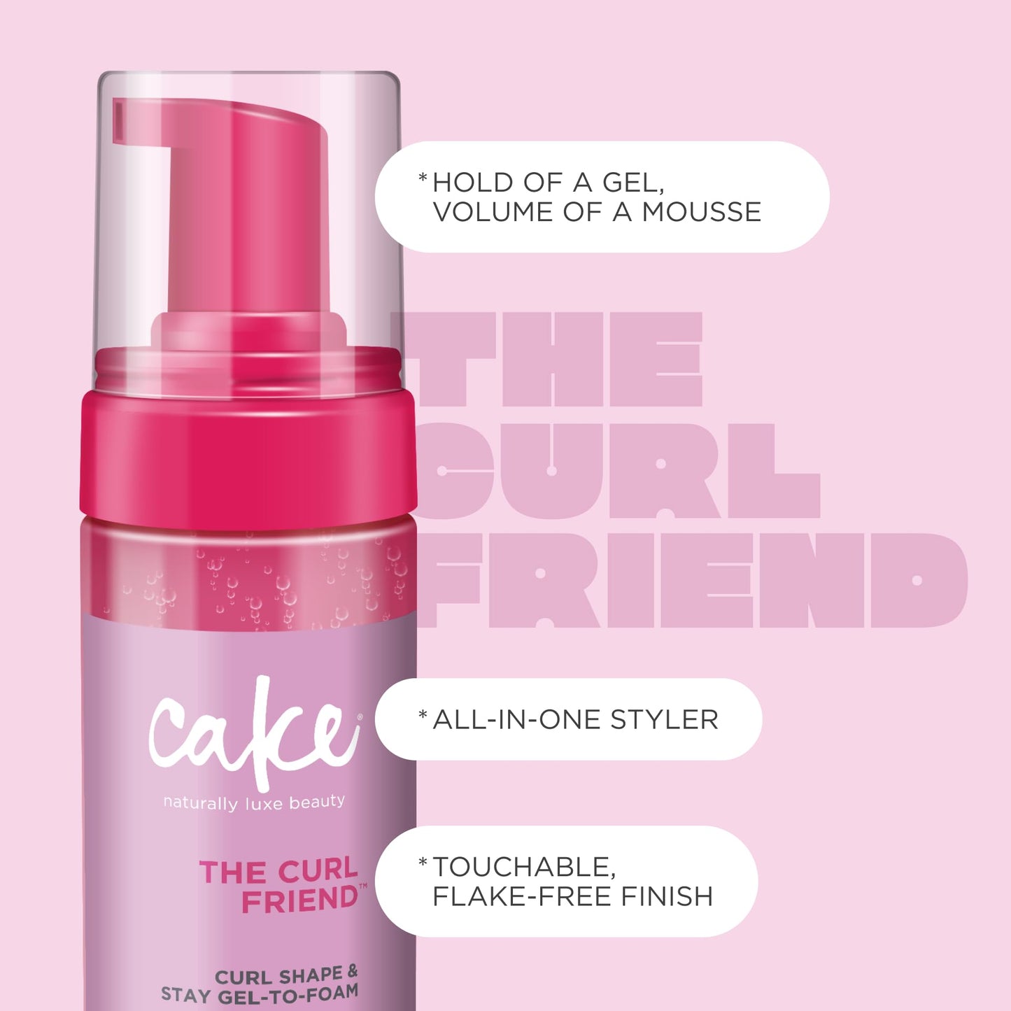 Cake Beauty vegan and cruelty free hair styling gel bottle back label view