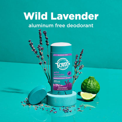 Close up of Tom's of Maine deodorant natural label