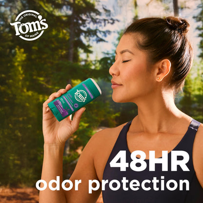 Back of Tom's of Maine deodorant packaging with ingredient list