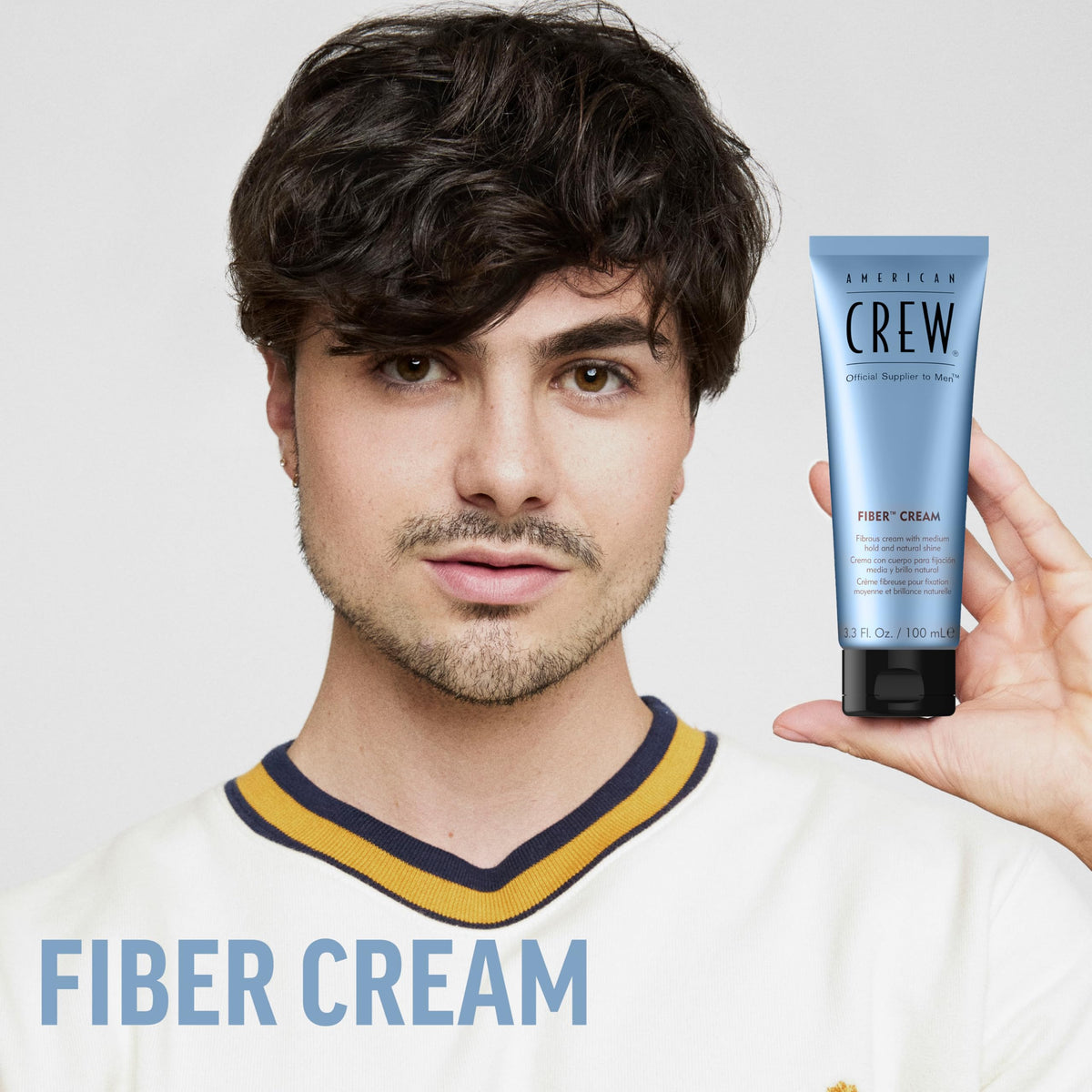 American Crew Fiber Cream medium hold styling product for men.