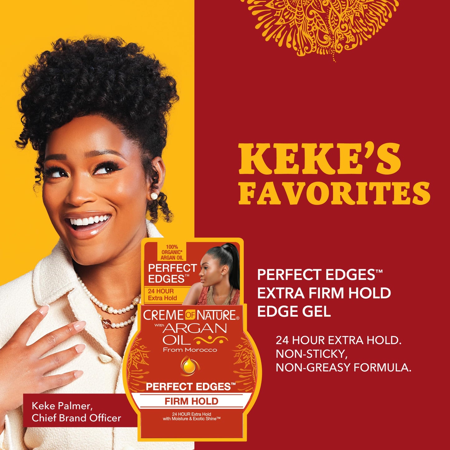 Creme of Nature 48 hour extra firm hold edge gel for frizz control