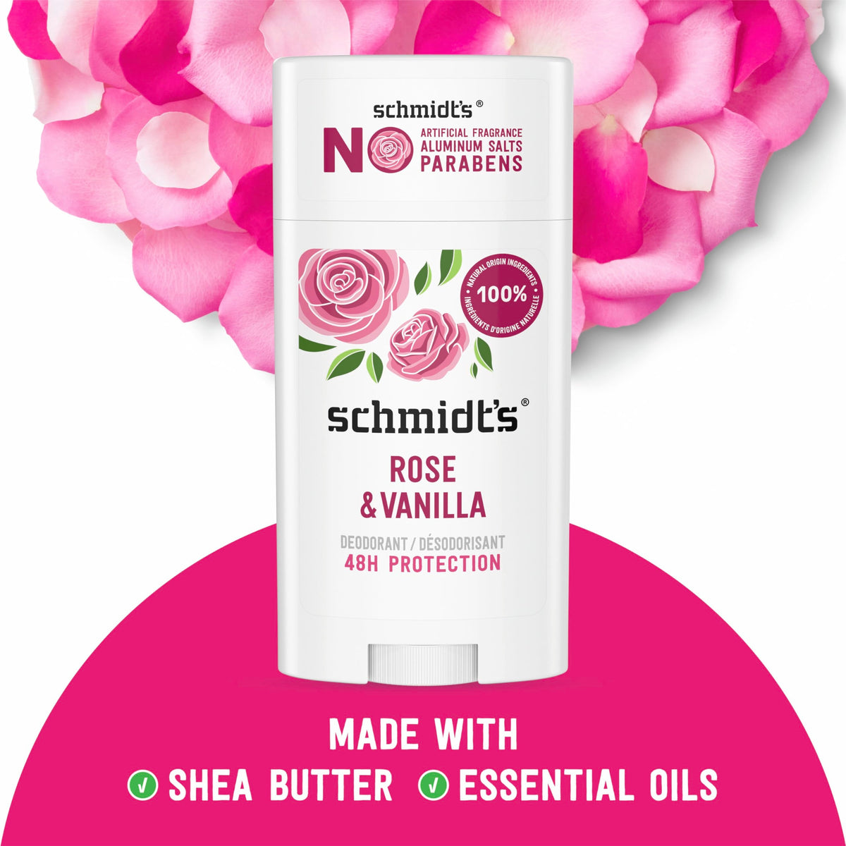 Schmidt's 24 hour odor protection deodorant twin pack layout