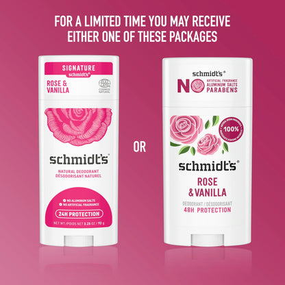 Two count pack of Schmidt's natural deodorant for men and women