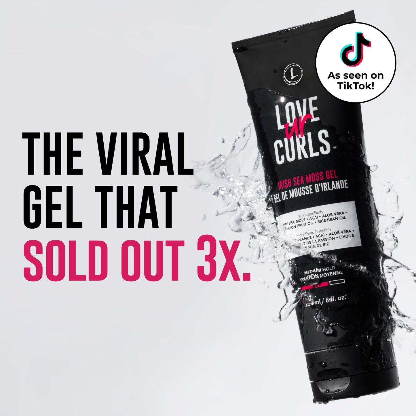Love Ur Curls Irish Sea Moss styler bottle for waves and coils.