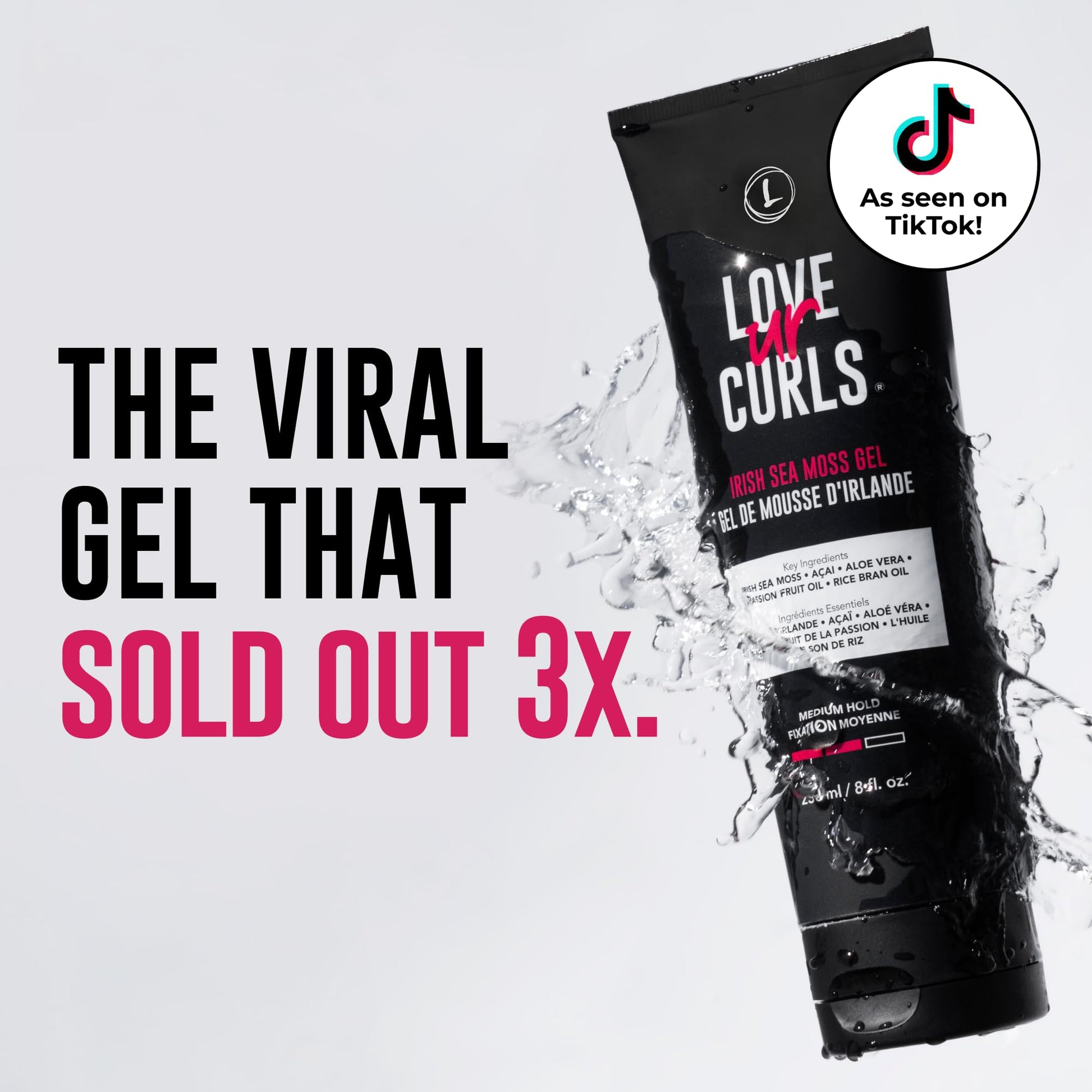 Love Ur Curls Irish Sea Moss styler bottle for waves and coils.