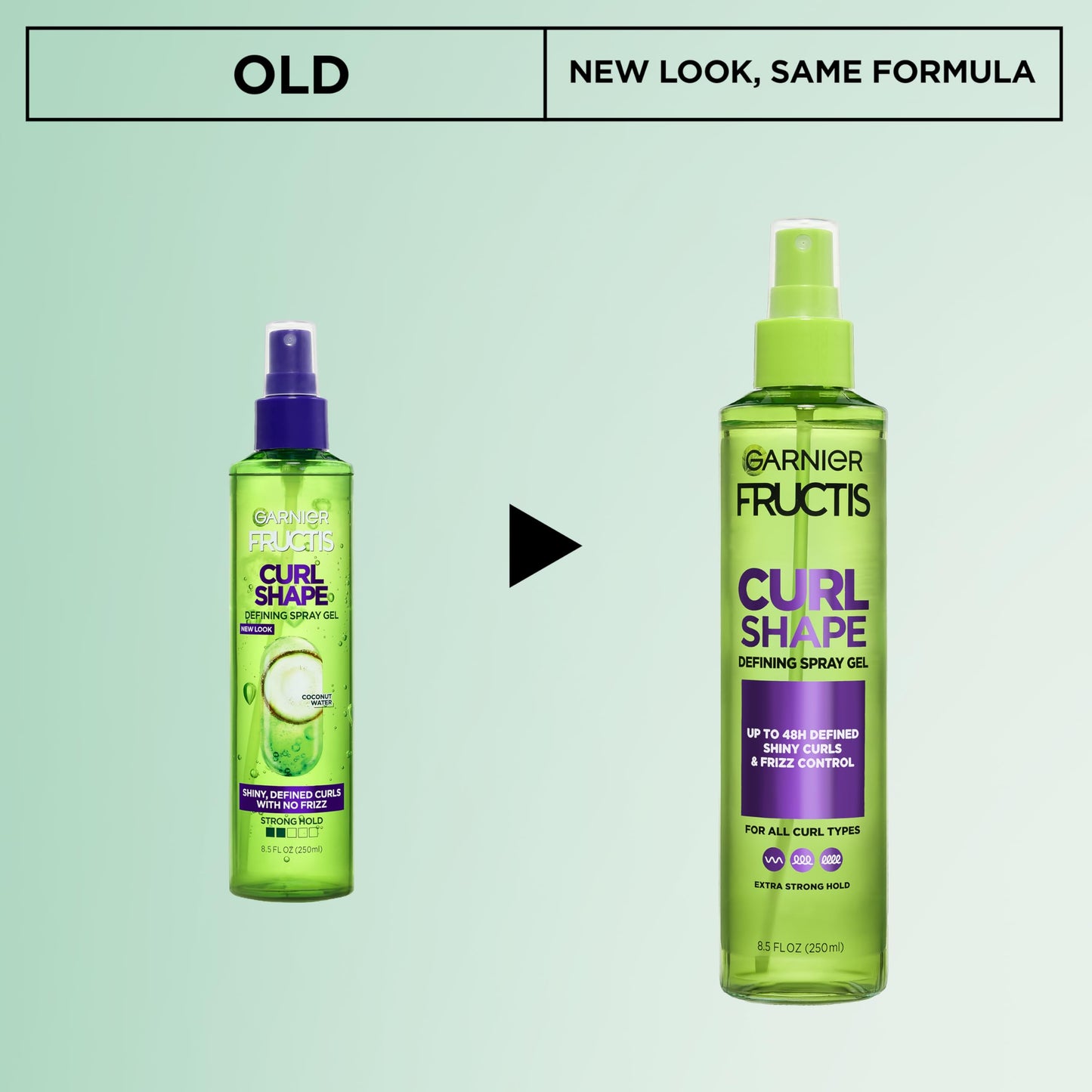Garnier curly hair styling spray gel bottle close up