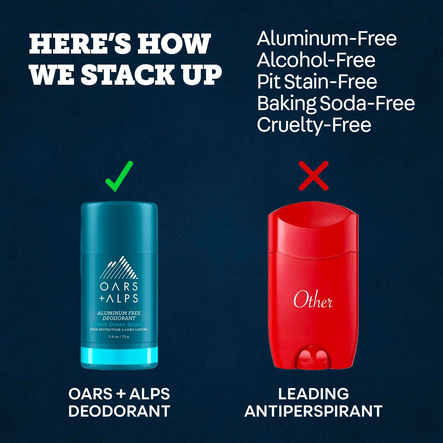 Oars + Alps everyday clear glide deodorant stick angled product view