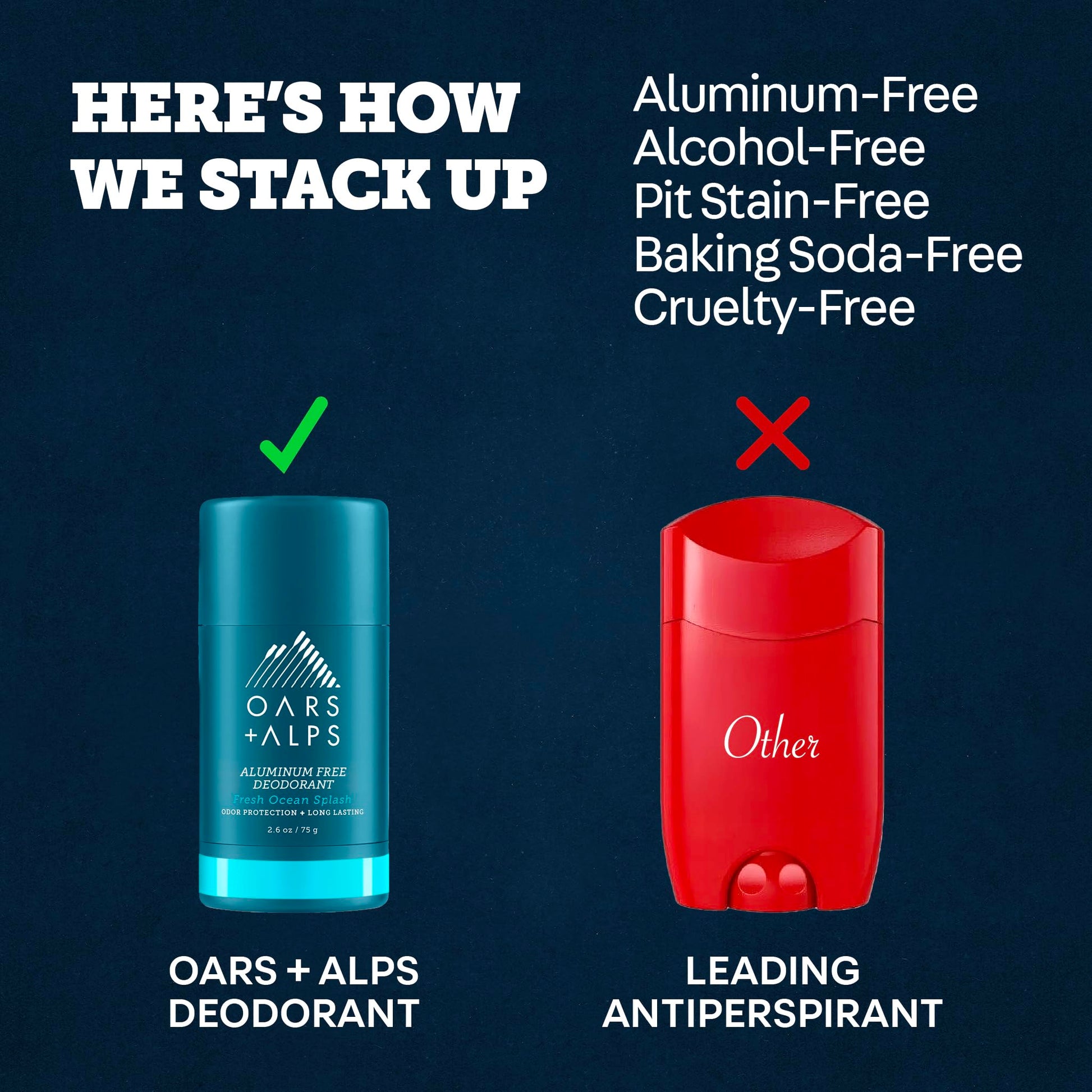 Oars + Alps everyday clear glide deodorant stick angled product view