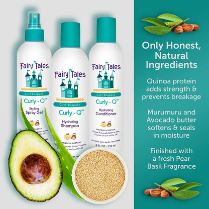 Fairy Tales green apple scented frizz control hair gel bottle for children
