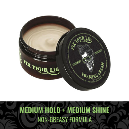 Authentic USA imported Fix Your Lid grooming cream back label showing directions and ingredients