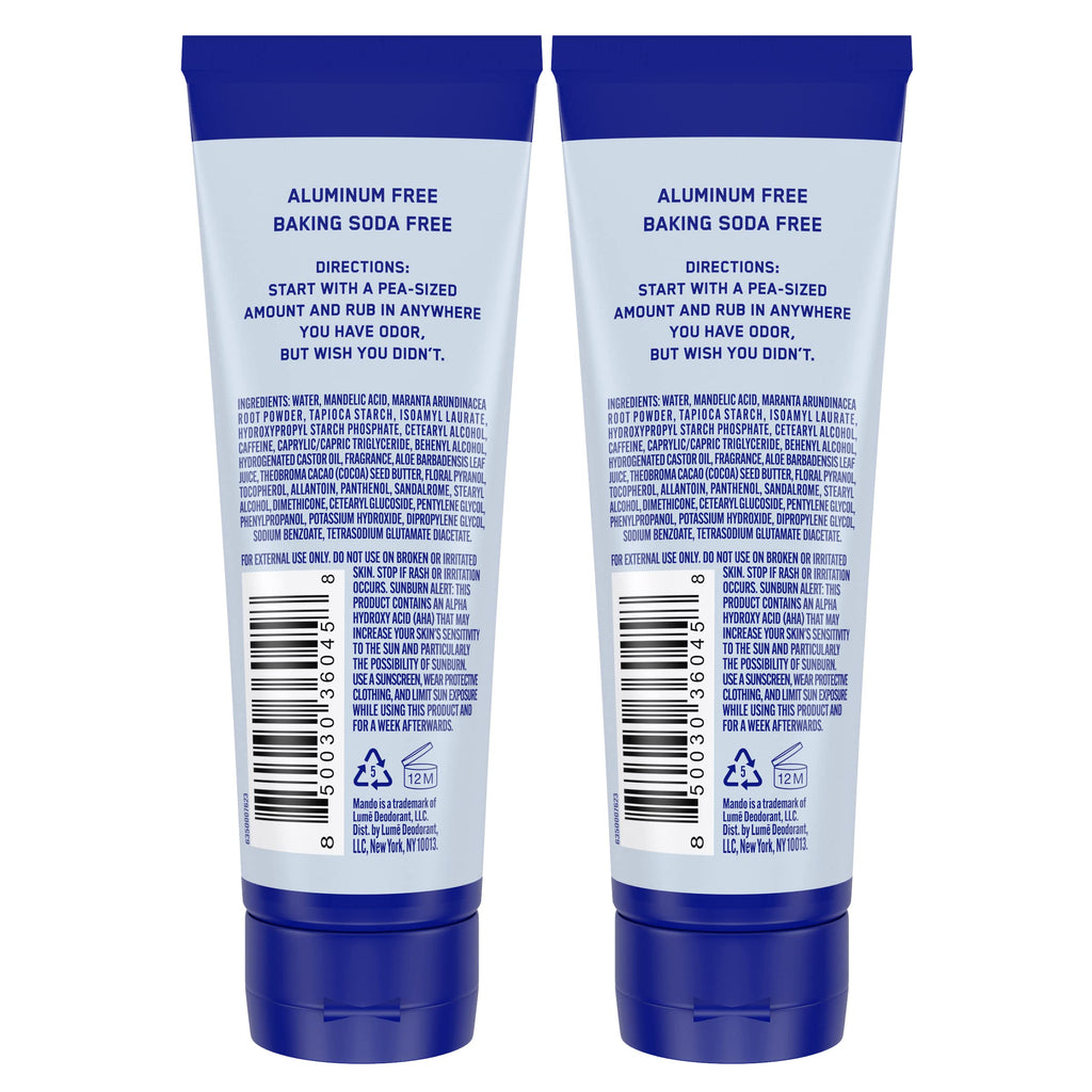 Mando invisible cream deodorant tubes side angle
