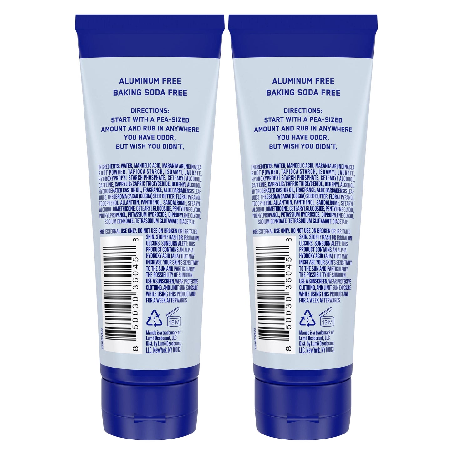 Mando Pro Sport Invisible Cream packaging showing 72 hour odor control
