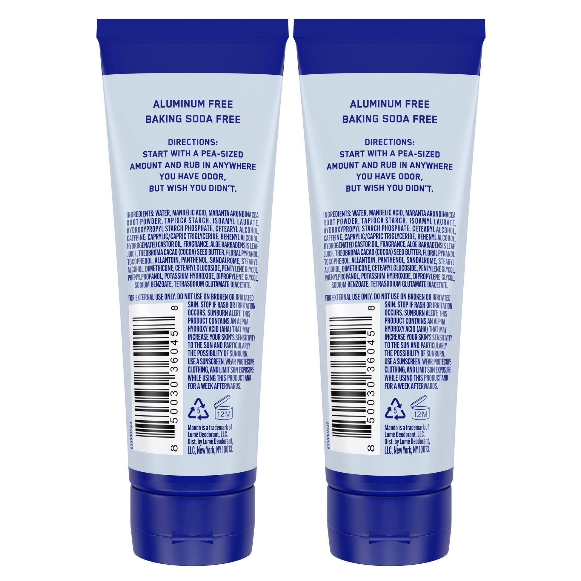 Mando Pro Sport Invisible Cream packaging showing 72 hour odor control