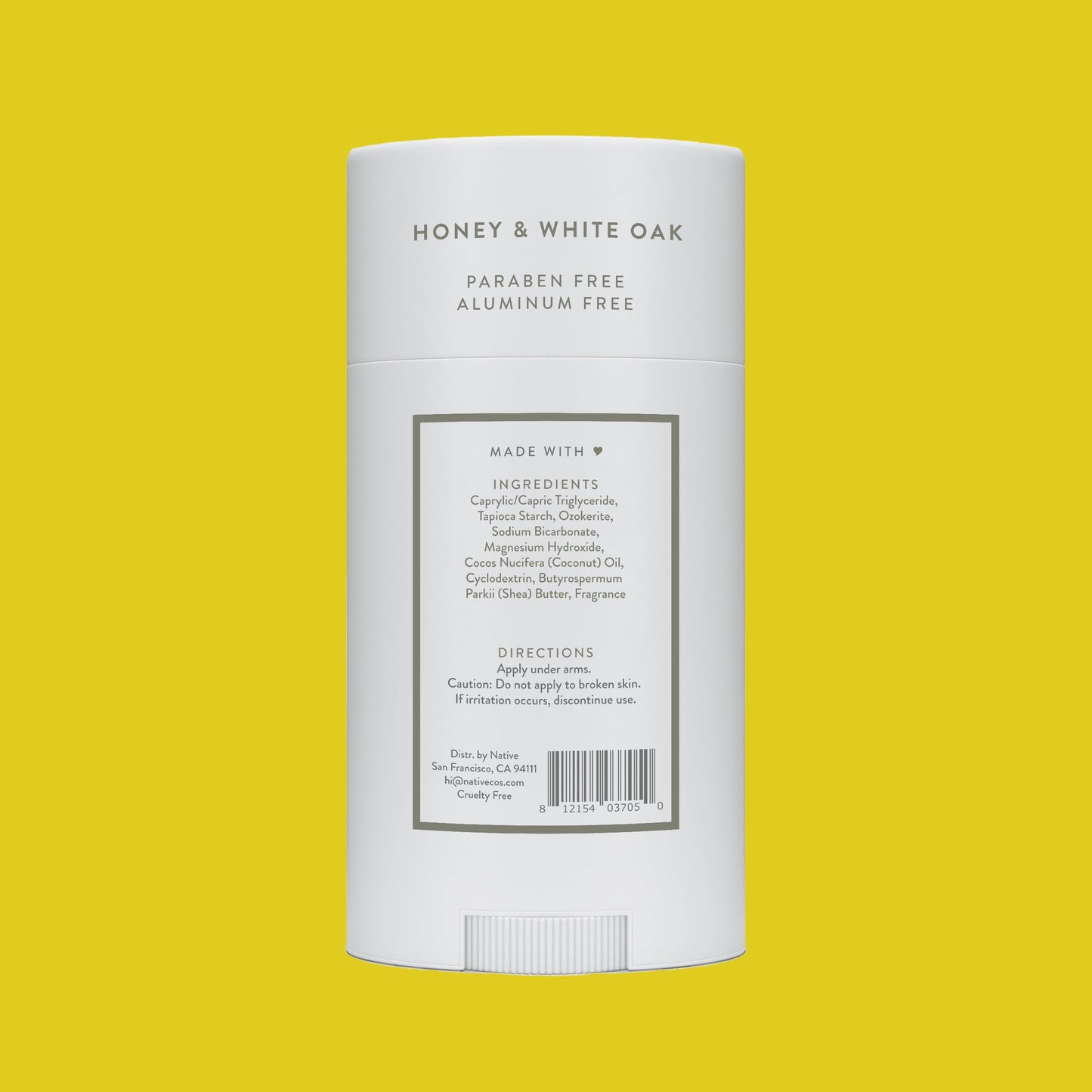 Professional studio shot of Native deodorant stick