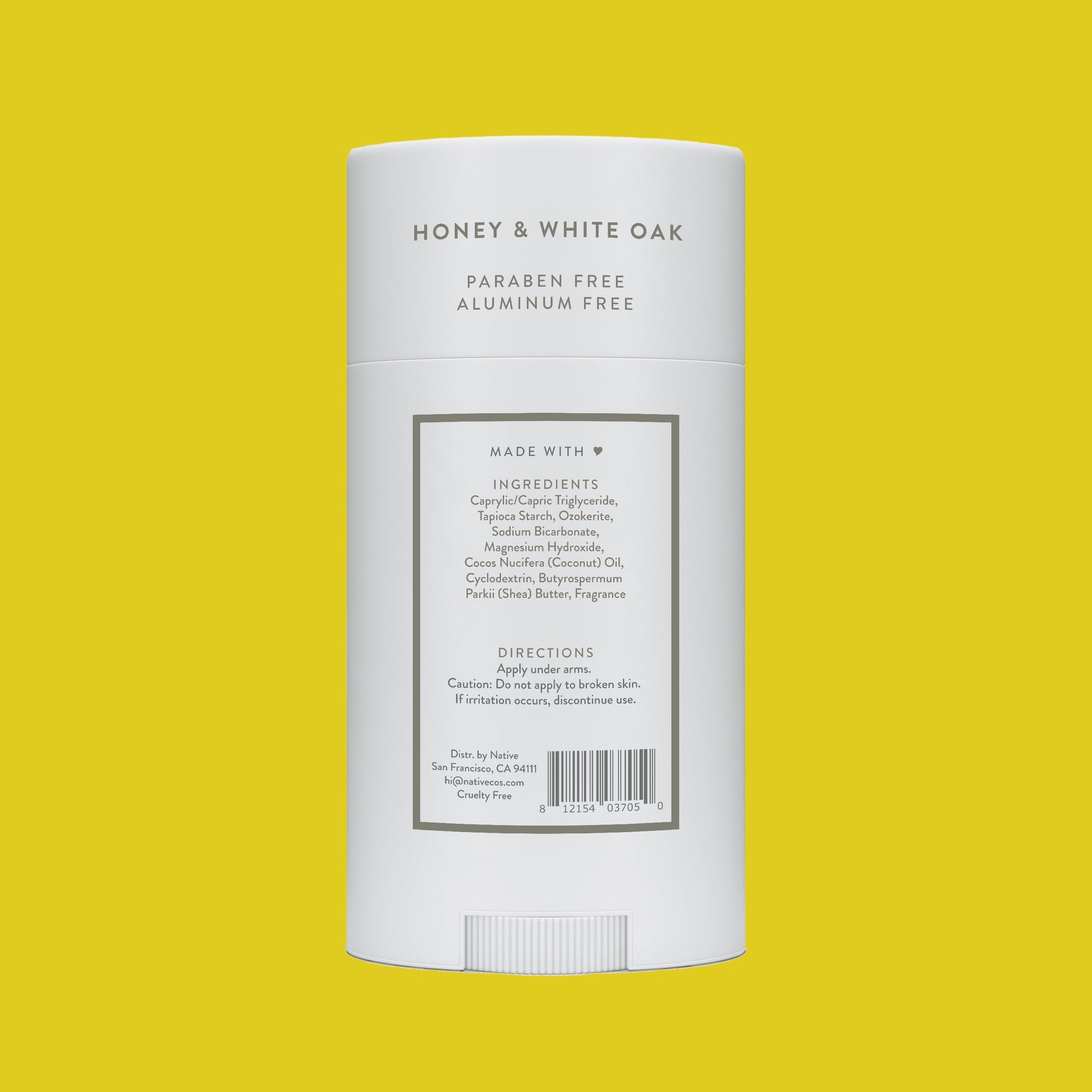 Professional studio shot of Native deodorant stick