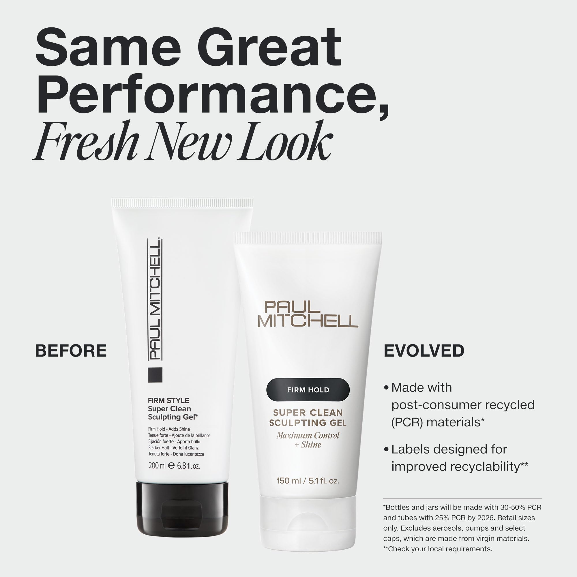 Paul Mitchell firm hold high shine hair gel packaging details and styling benefits