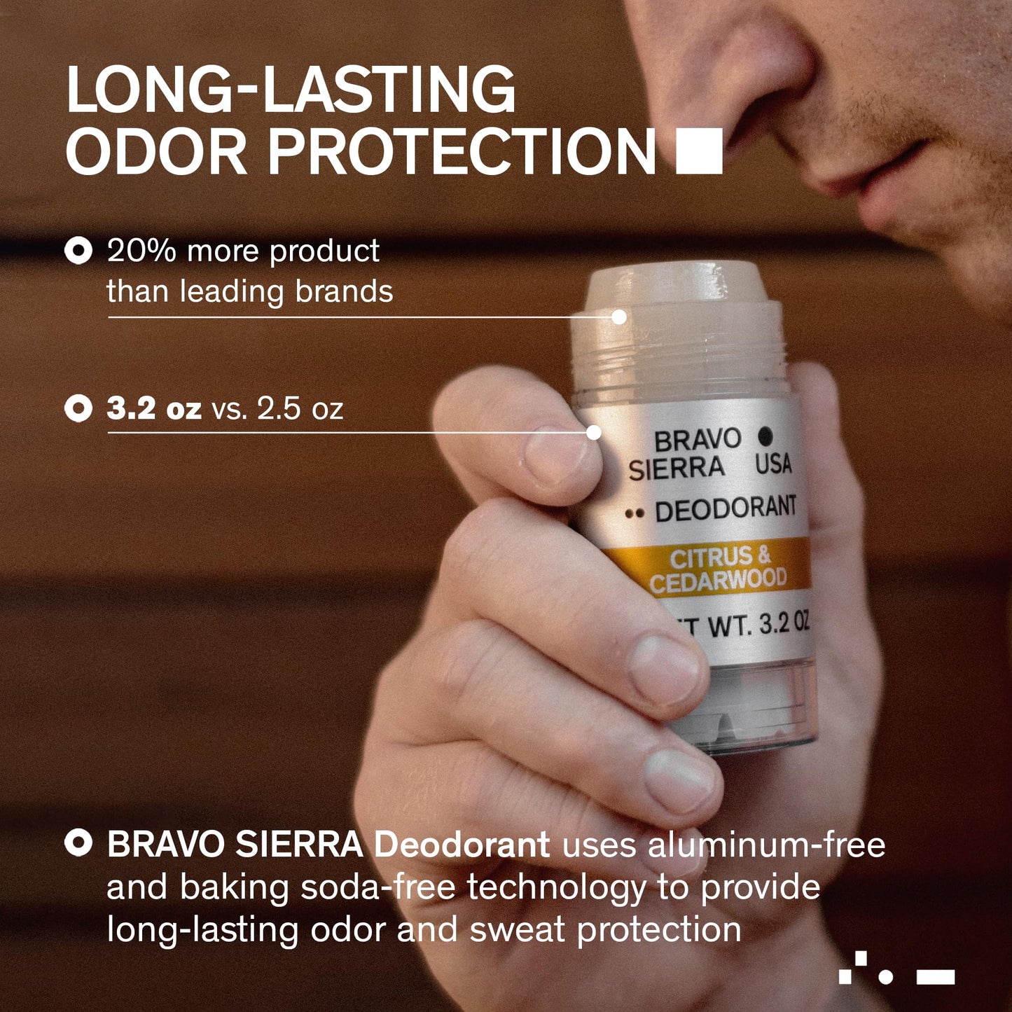 Bravo Sierra Citrus and Cedarwood deodorant sticks