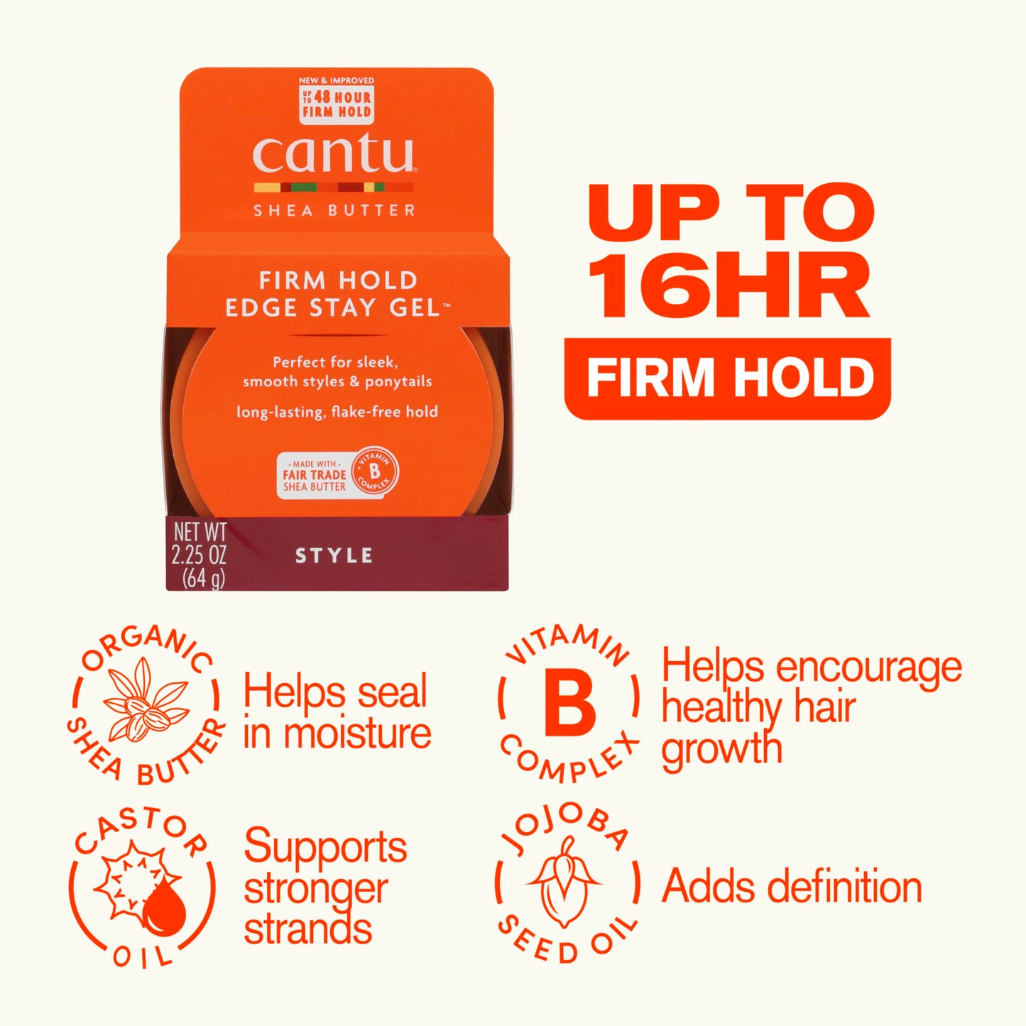 Authentic Cantu extra hold edge control cream imported from USA