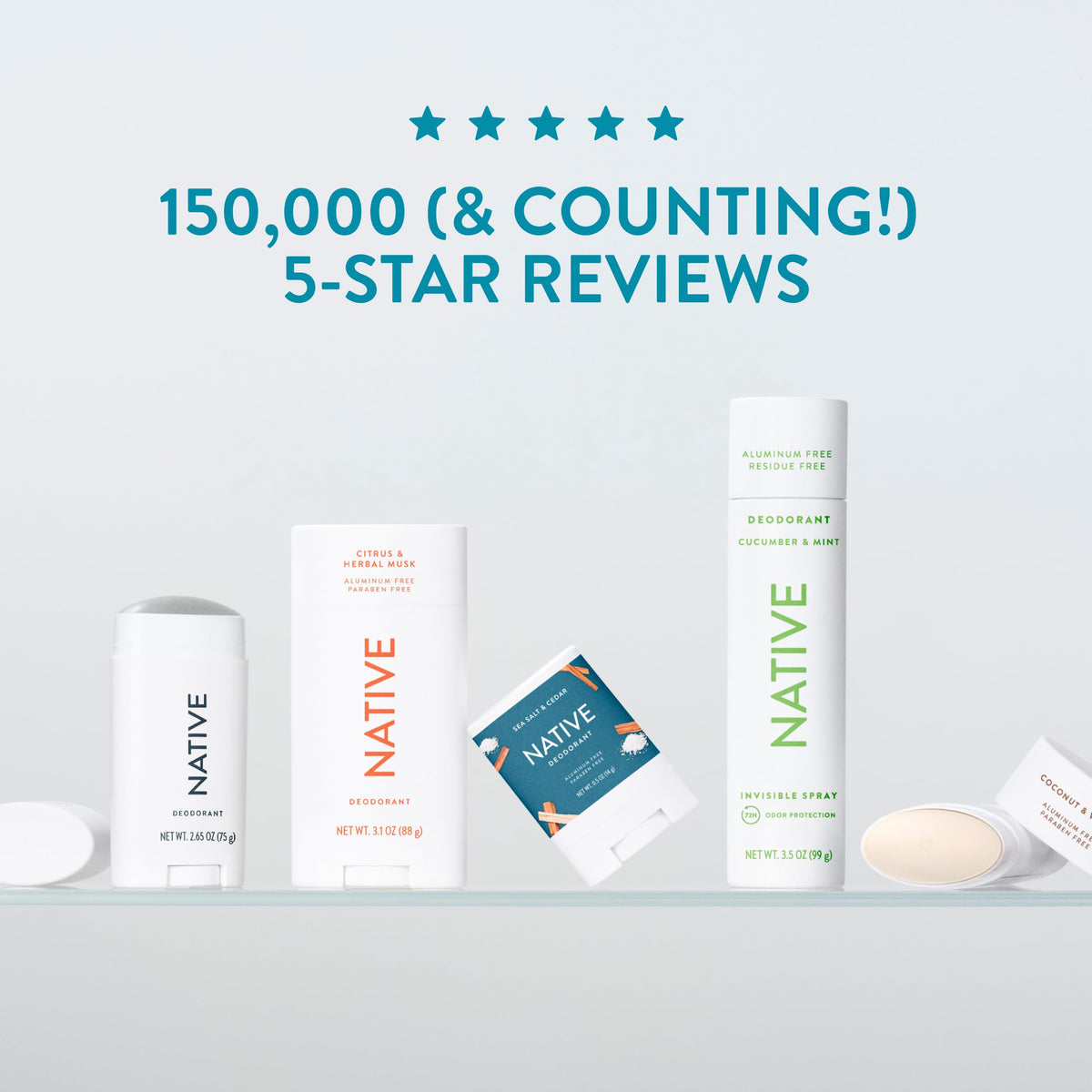 Native deodorant cap off revealing product top
