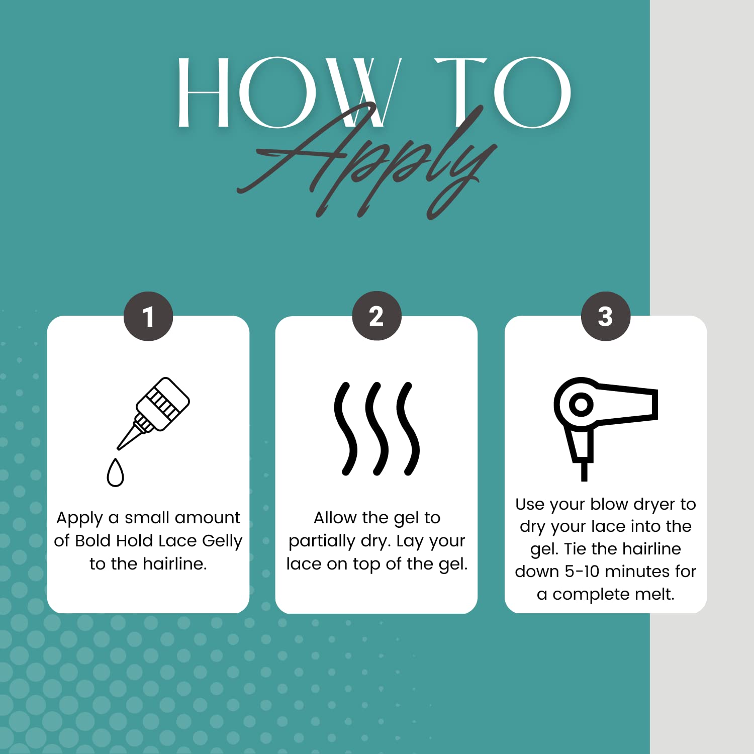 The Hair Diagram temporary lace wig gel demonstrating a premium professional hair care product presentation.