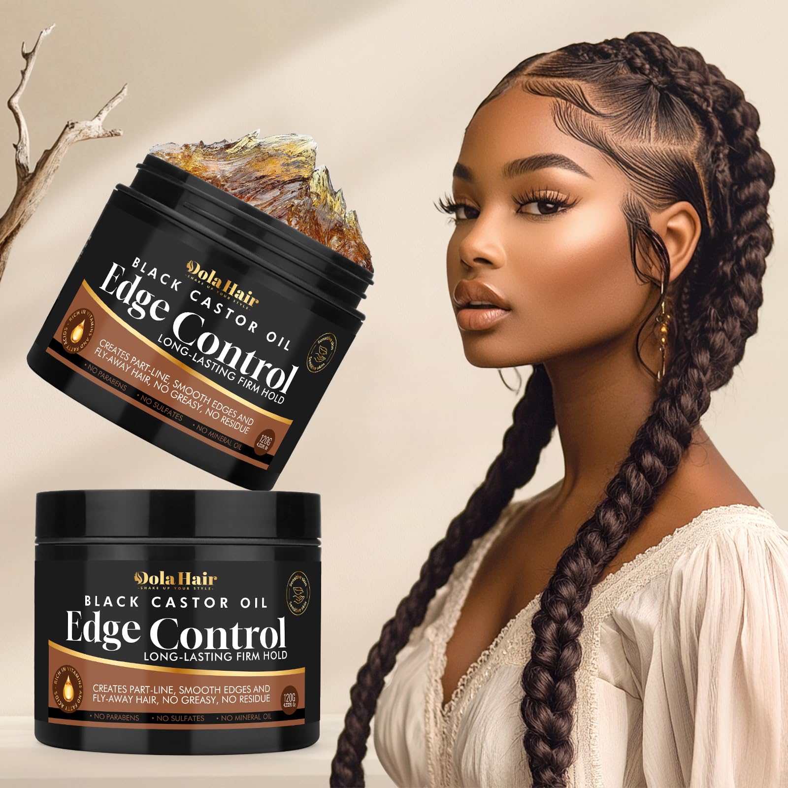 Dolahair hair styling wax jar showcasing product texture