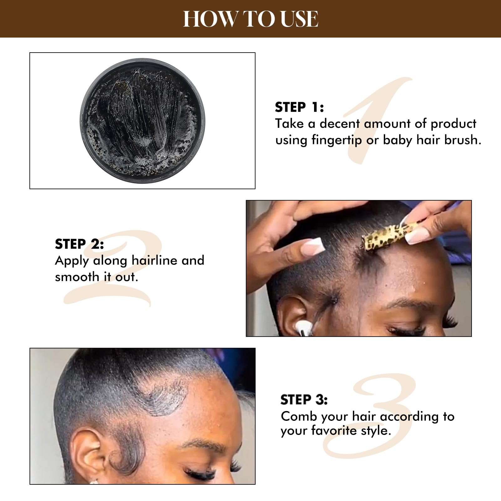 Dolahair black castor oil gel for extra firm hold styling