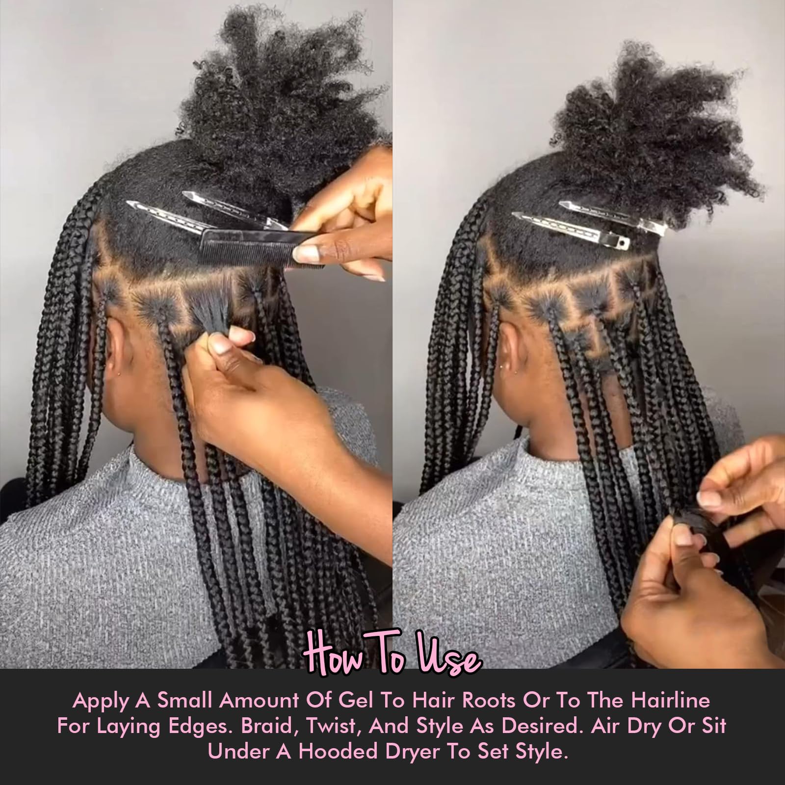 Dolahair firm hold edge control gel for natural hair types
