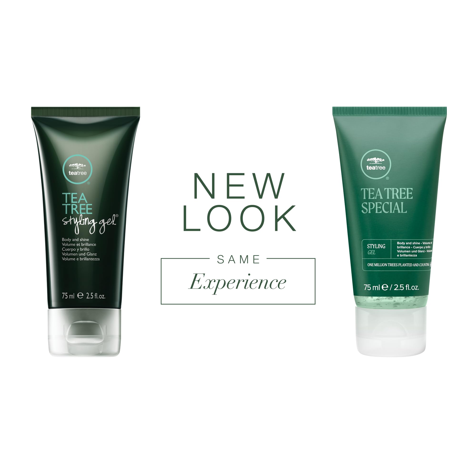 Tea Tree medium hold styling gel packaging details and ingredients label
