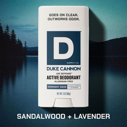 Duke Cannon Midnight Swim scent label detail