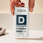 Duke Cannon Midnight Swim package lifestyle display