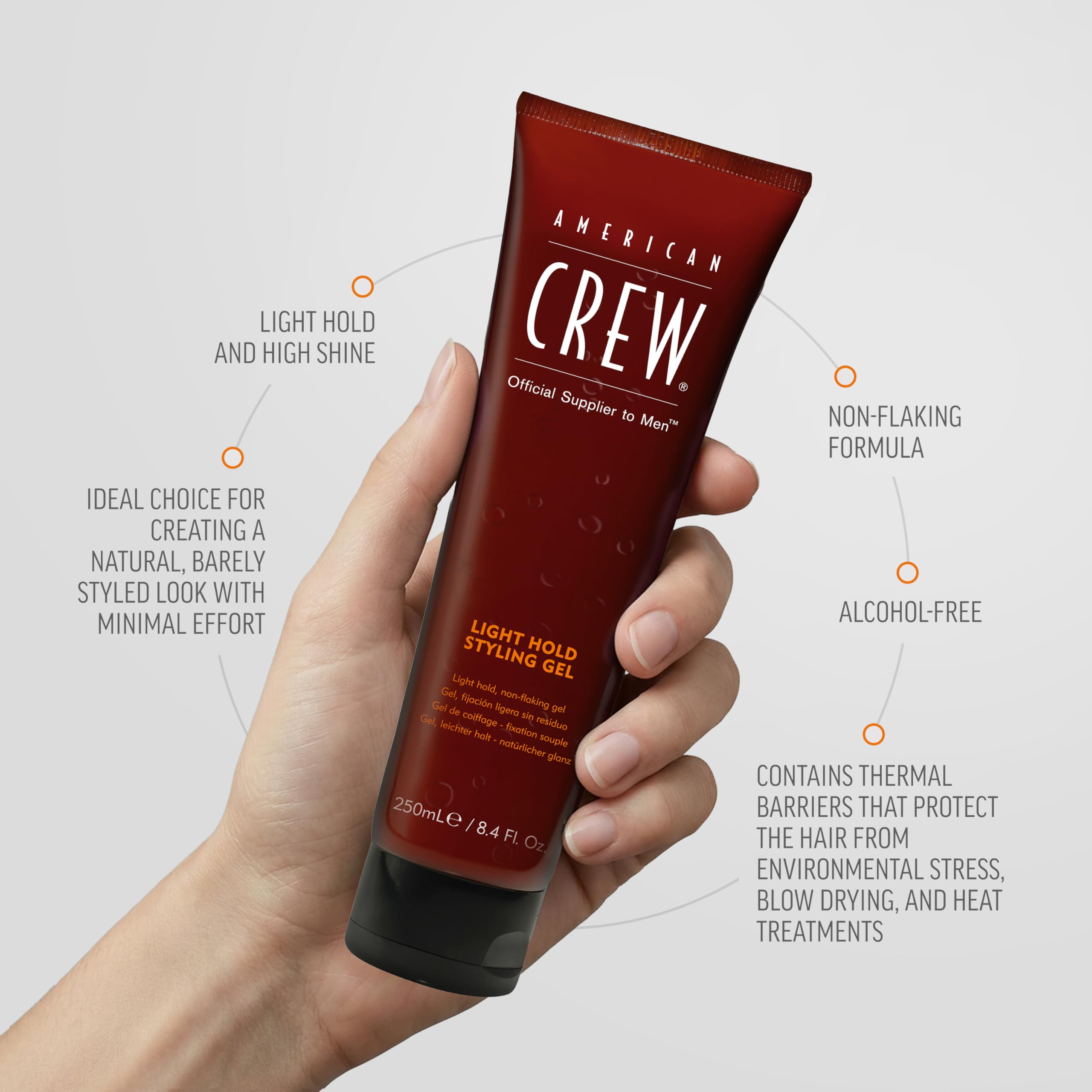 Alcohol free non flaking hair styling gel by American Crew