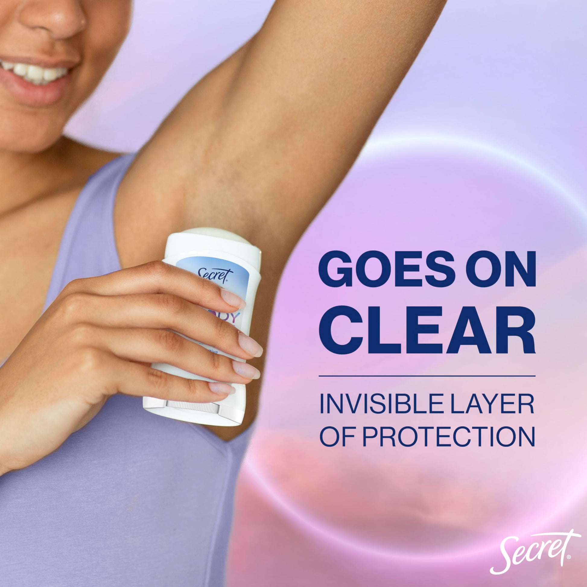 Back view of Secret whole body deodorant stick