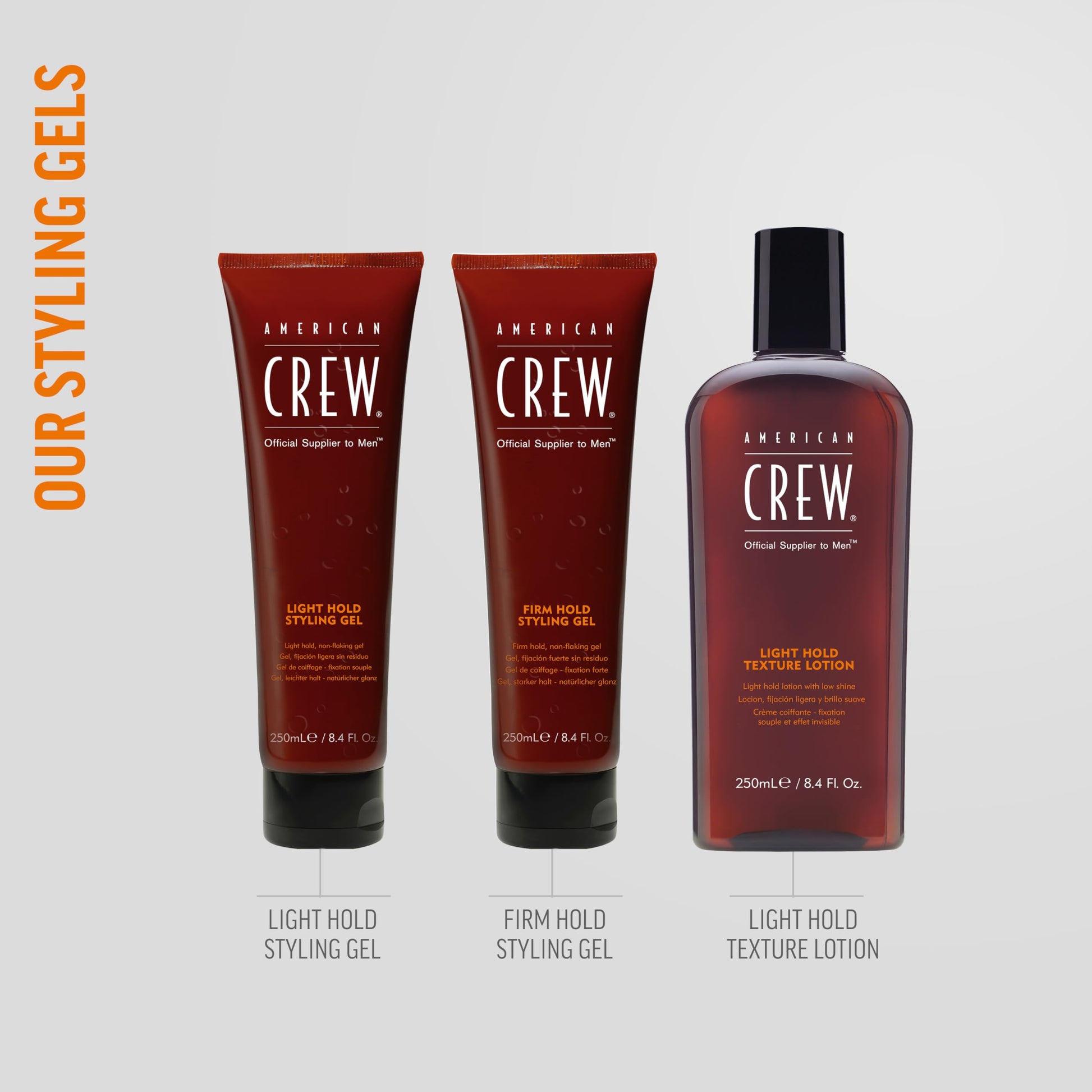 Back label of American Crew styling gel showing directions and ingredients