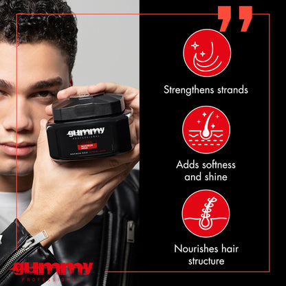 Clear transparent Gummy hair styling gel texture close up view