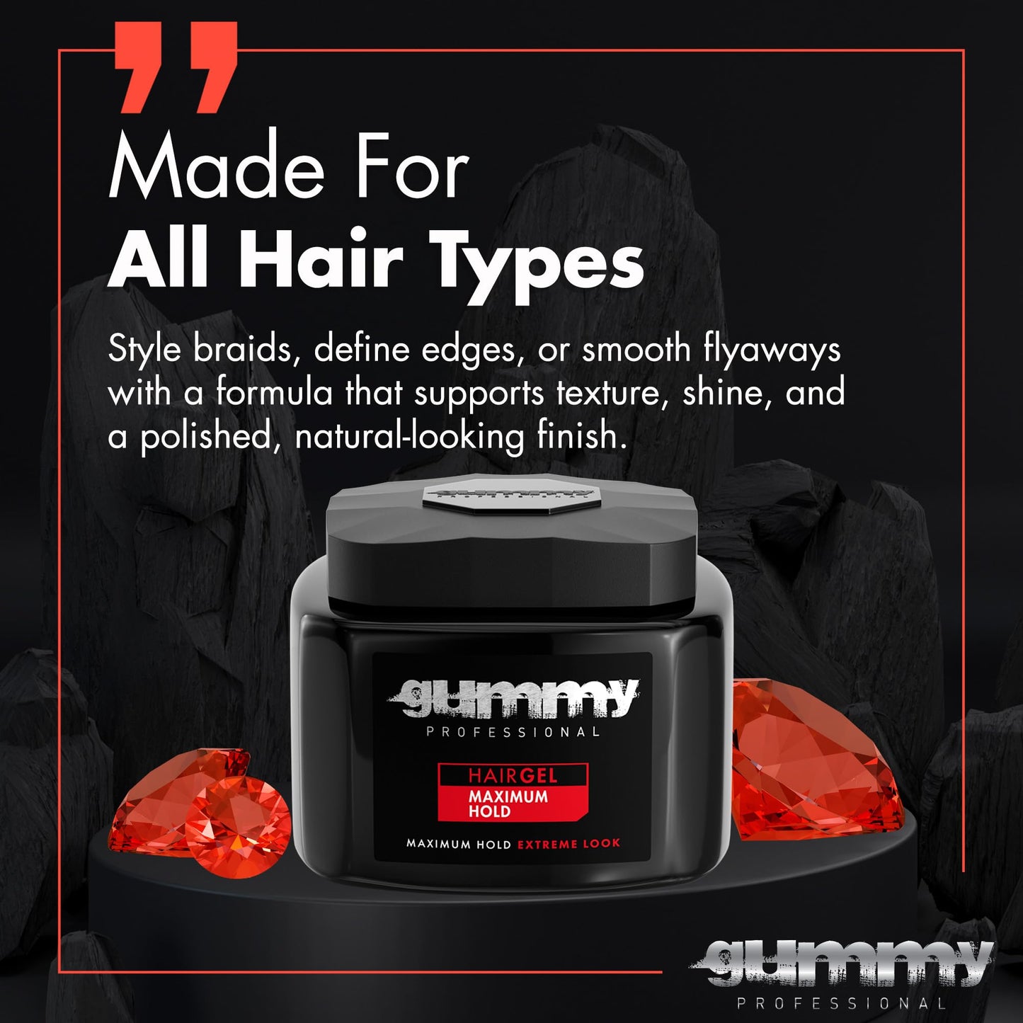 Gummy hair gel with Vitamin B5 for strong hold and flake free hair