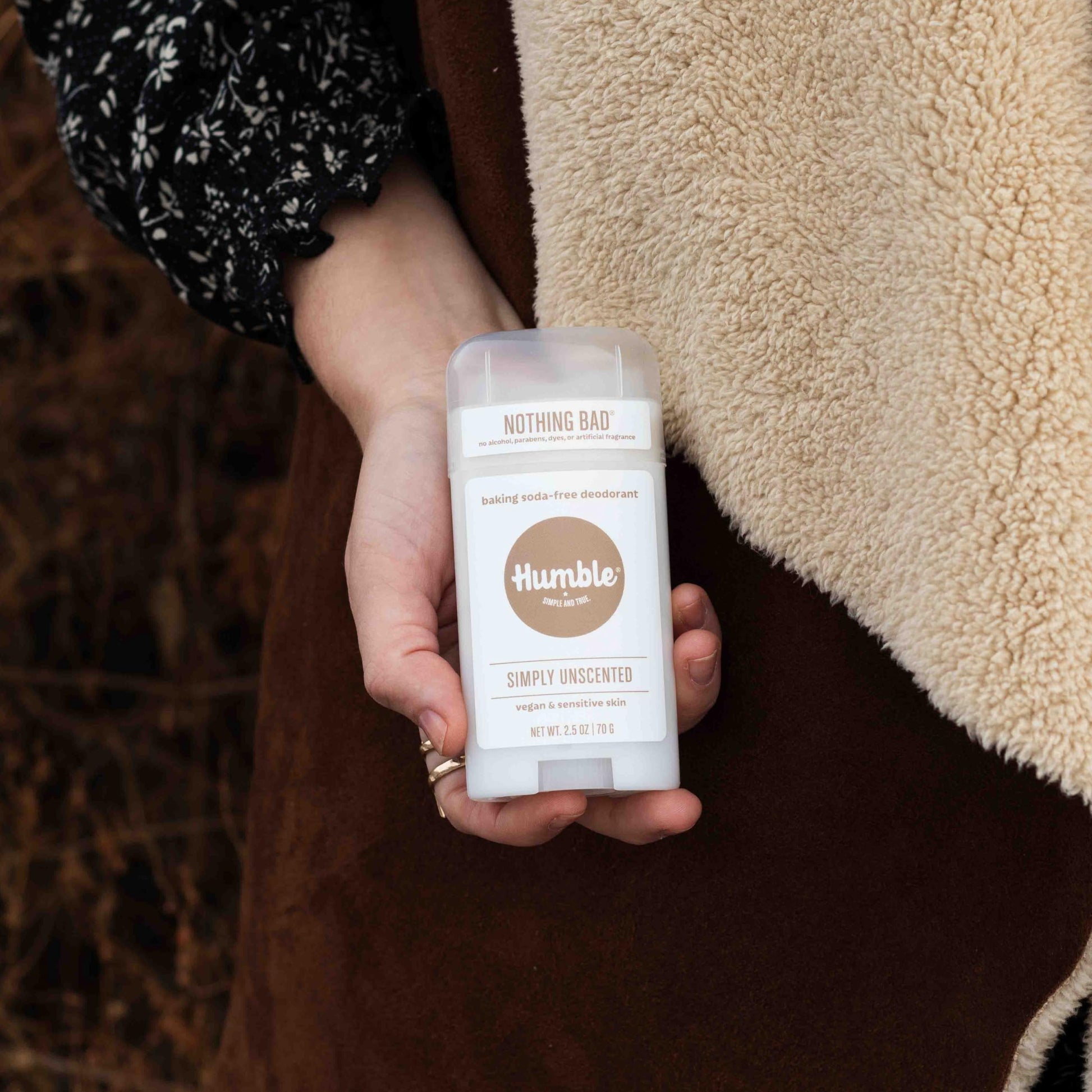 Humble Brands four ingredient clean deodorant stick side view
