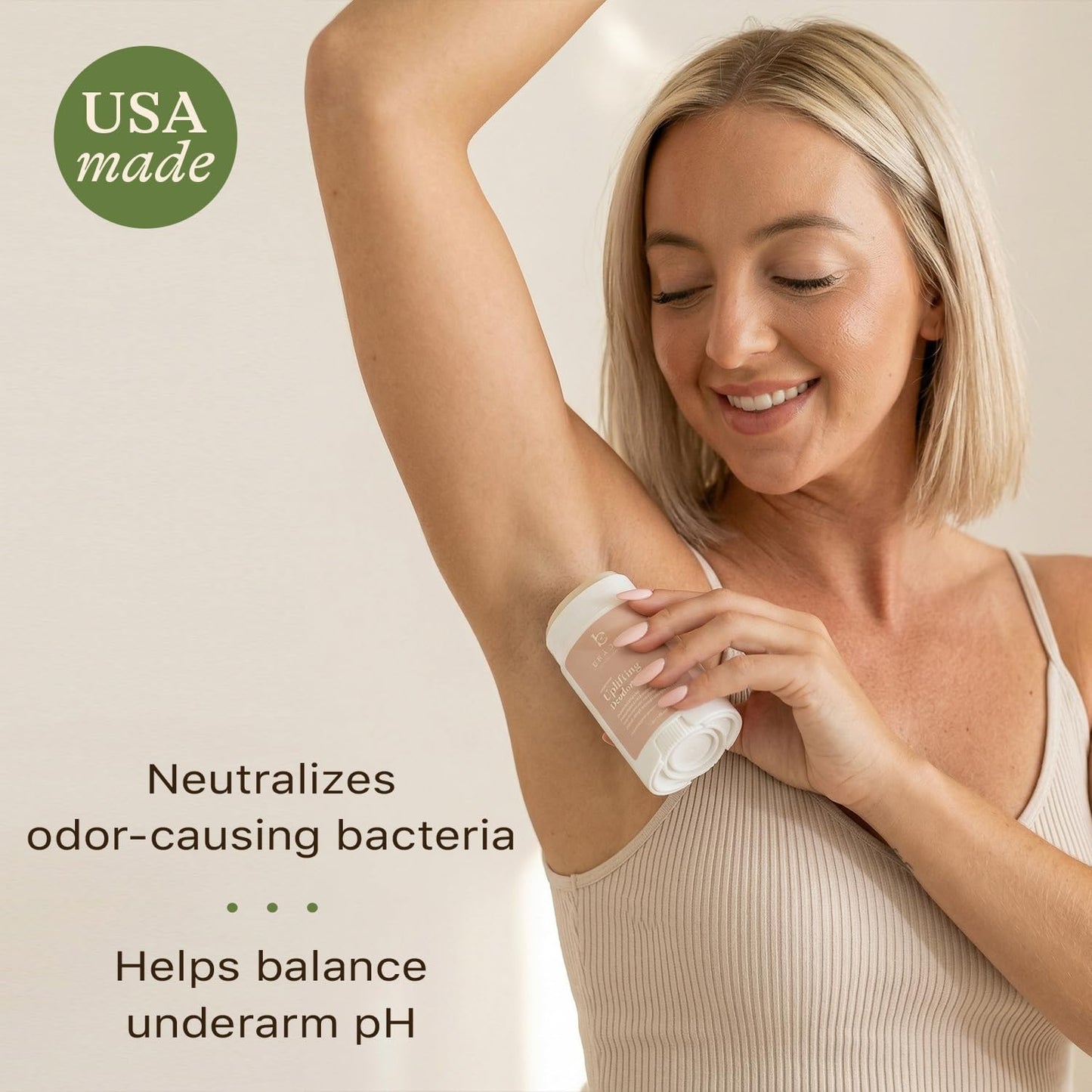 White tea mood magnesium deodorant stick side profile
